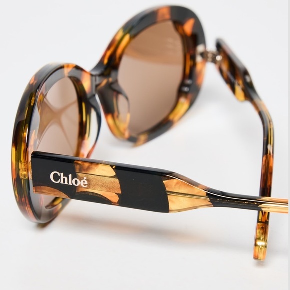 Chloé Lilli Oval Tortoiseshell Sunglasses - Picture 1 of 11